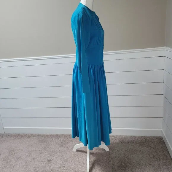 Liz Claiborne Casual Turquoise Soft Corduroy Dress - Picture 2 of 15